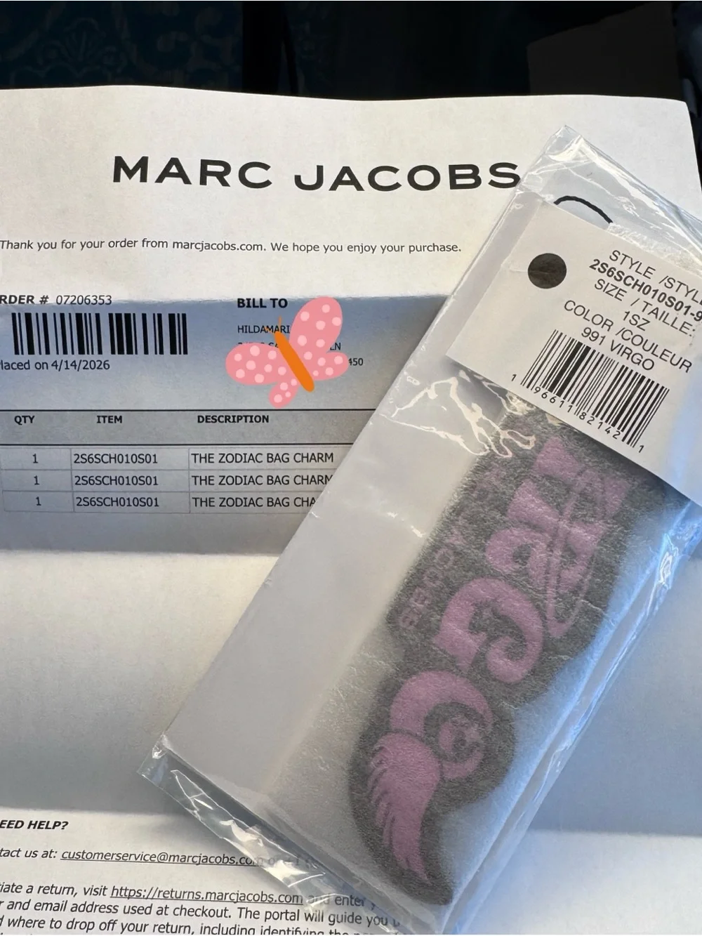 Marc Jacobs Virgo Bag Charm - Picture 5 of 5